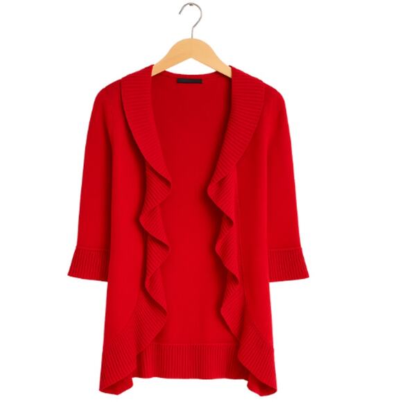 Grace Elements Waterfall Sweater Cardigan in Red – EUC Size Small - Picture 2 of 3